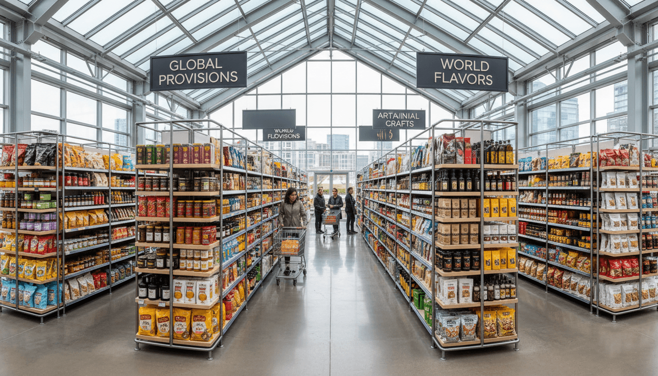 Modern e-commerce storefront with international products